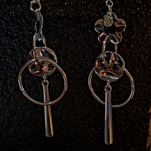 Stainless Steel Twisted Dangle Flower Drops